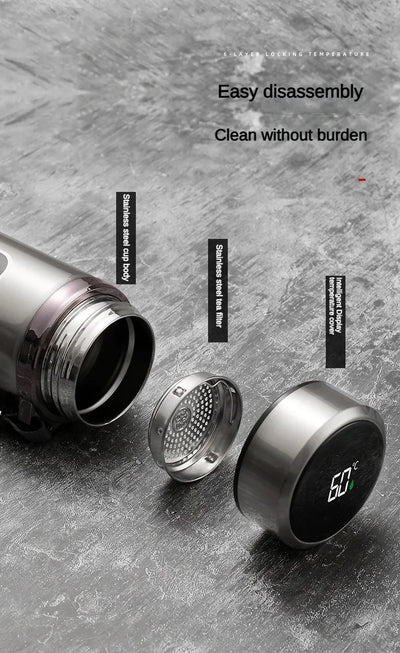 500ML-1Liter Stainless Steel Thermos Bottle with LED Temperature Display Sus304 Tea Water Bottle Vacuum Flask Portable Cups - LKBA