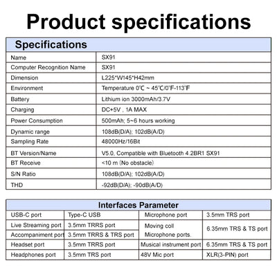 Audio Mixer with Voice changer, Podcast Mixer, Sound Card for Phone Gaming Karaoke Studio Live Streaming Podcast - LKBA