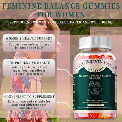 Premium Feminine Balance Gummies - Regulate Physiological Balance, Promote Digestion, Enhance Immunity - 60pcs - LKBA