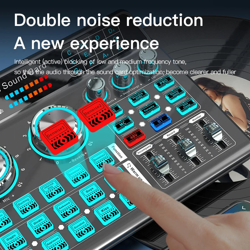 Live Sound Card for Mobile & Computer Universal Recording Mic Head Dedicated for Singing and Live Streaming - LKBA