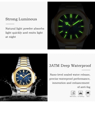 POEDAGAR Luxury Square Watch for Woman Waterproof Luminous Date Ladies Watch Stainless Steel Quartz Women's Watches Female Reloj - LKBA