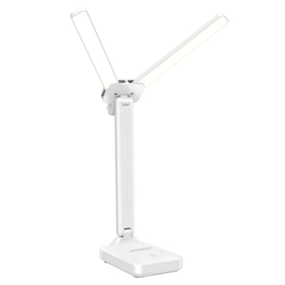LED double-head desk lamp, 3-level dimmable touch night light, USB rechargeable, eye-protection, foldable bedside reading desk - LKBA