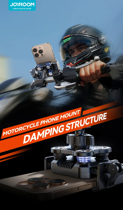 Joyroom Motorcycle Phone Mount Holder Dual Vibration Dampener Universal Bike Bicycle Phone Mount for 4.7''-7'' Phones - LKBA