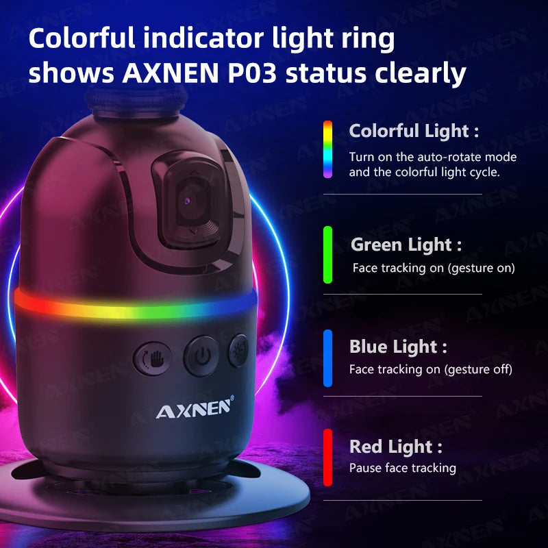 Auto Face Tracking Desktop Gimbal Intelligent Rotating Holder for Mobile Phone - Option Wireless Remote Selfie Smartphone Tripod - LKBA