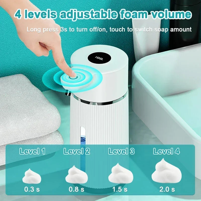 420ML Large Capacity Automatic Smart Senor Soap Dispenser Wall-Mounted Electric Foam/Liquid Model Hand Dish Washing Pump Machine - LKBA