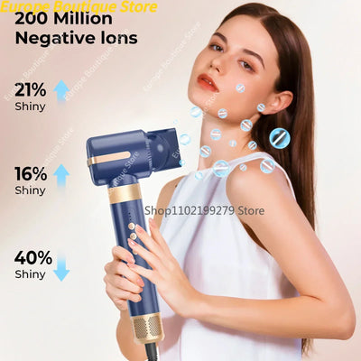 7 In 1 Hair Dryer Brush Brushless High Speed Hair Dryer with Diffuser Ionic Blow Dryer Hot Air Styling Comb Auto Hair Curler - LKBA
