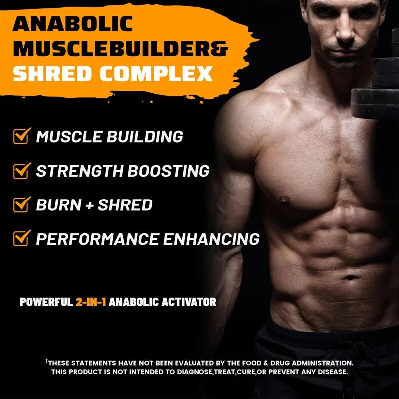 Anabol Ripped Anabolic Muscle Builder - Urn Belly Fat, Tighten Abs, Boost Muscle Growth, Metabolism - LKBA