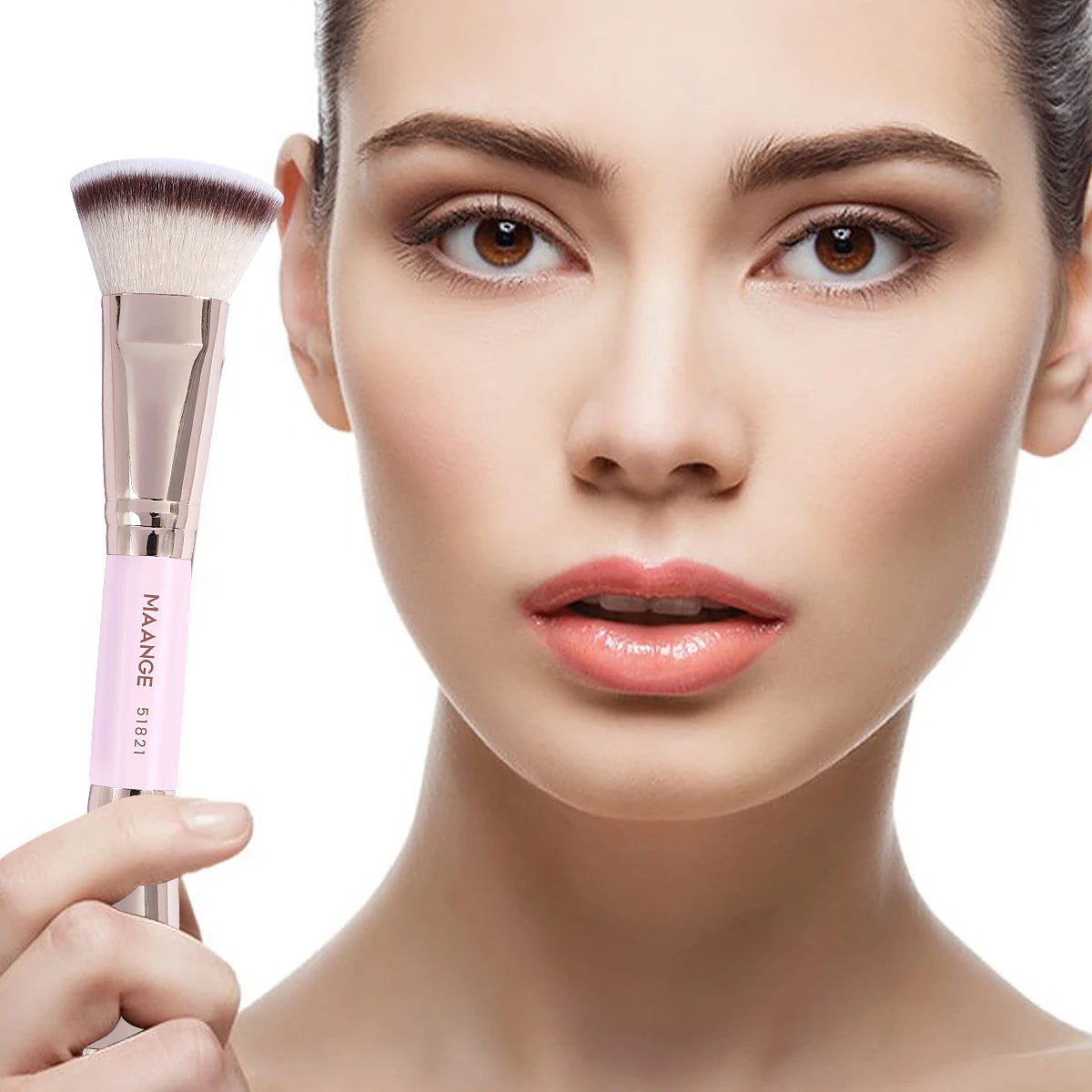 2PCS Foundation Brush Set for Liquid Cream Powder Contour Buffing Blending Concealer Face Brush Cosmetic Makeup Tools - LKBA