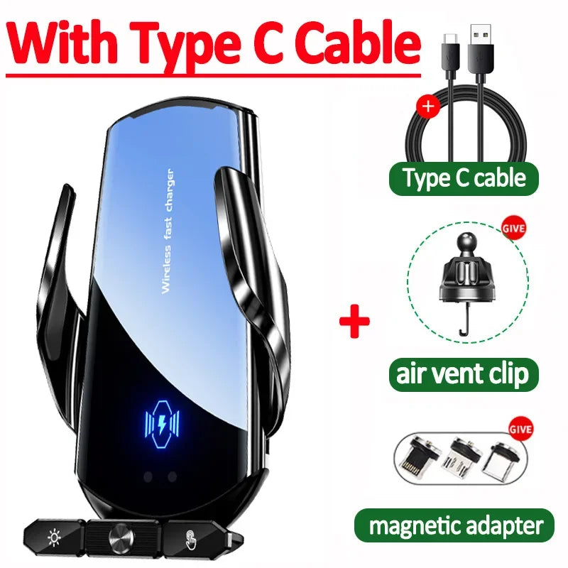 Wireless Charger Car Auto Magnetic Air Vent Phone Holder For iPhone 16 15 14 13 Samsung Xiaomi Induction Fast Charging Station - LKBA