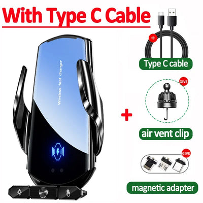 Wireless Charger Car Auto Magnetic Air Vent Phone Holder For iPhone 16 15 14 13 Samsung Xiaomi Induction Fast Charging Station - LKBA
