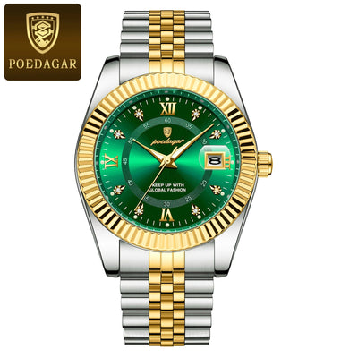 POEDAGAR Luxury Fashion Wristwatch For Men Stainless Steel Date Quartz Man Watch Waterproof Luminous Casual Men's Watches Reloj - LKBA