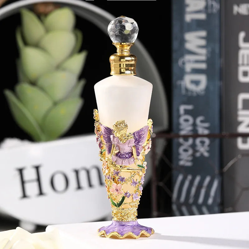 25ml Vintage Essential Oil Dropper Stick Bottle Middle East Style Mental Engrave Refillable Perfume Container Delicate Dispenser - LKBA
