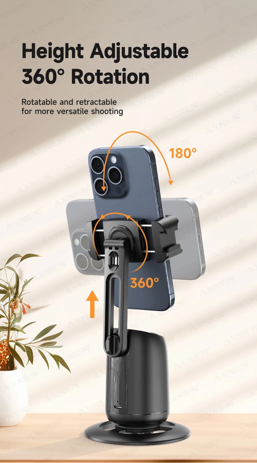 360°Rotating P05 AI Face Tracking Desktop Gimbal Stabilizer Intelligent Follow Shoot Gesture Control - LKBA
