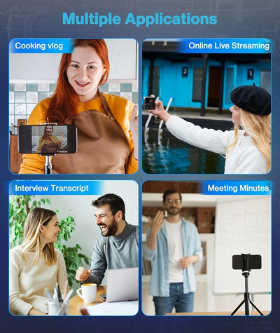 Professional Wireless Lavalier Microphone System with Intelligent Noise Cancellation for Vlog, Interviews - LKBA