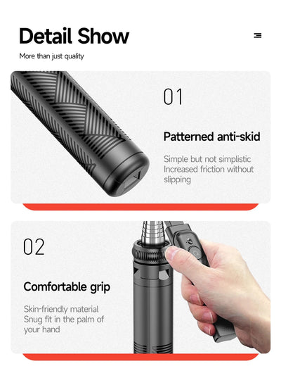 TOKQI Extendable Tripod with Bluetooth Remote,1/4'' Screw,Phone Holder,72inch Monopod for Smartphone Camera Projector brackets - LKBA