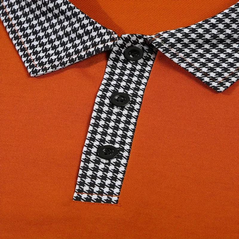 Spring and Autumn Men's Long Sleeve Polo Shirt Classic Business Office T-shirt Male Street Casual Fashion Solid Color Top - LKBA