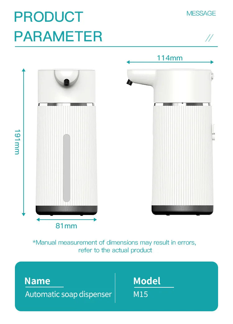 420ML Large Capacity Automatic Smart Senor Soap Dispenser Wall-Mounted Electric Foam/Liquid Model Hand Dish Washing Pump Machine - LKBA