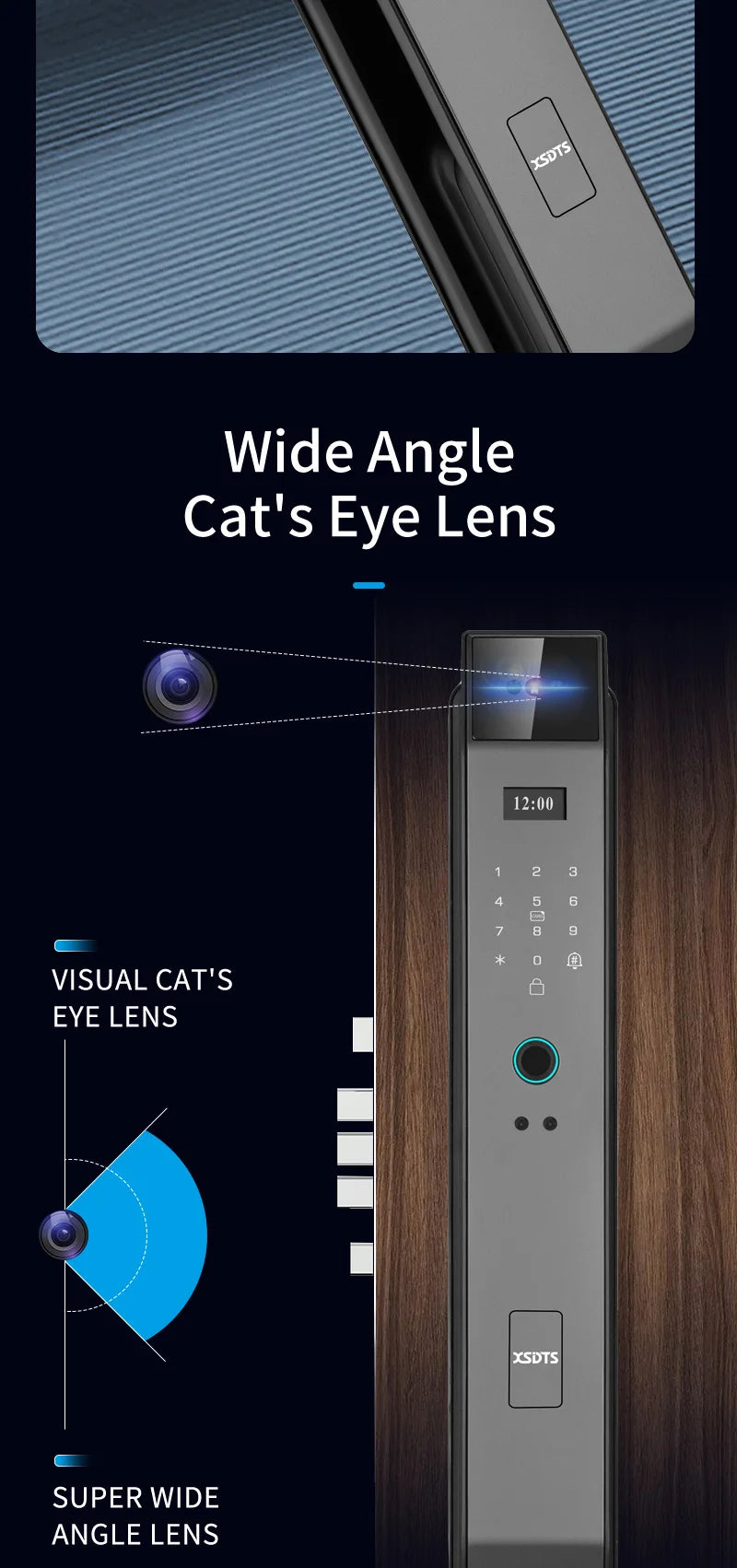 Tuya APP Smart Life APP Control Voice Intercom Smart Lock 3D Face Recognition Fingerprint Password Smart Door Lock With Camera - LKBA