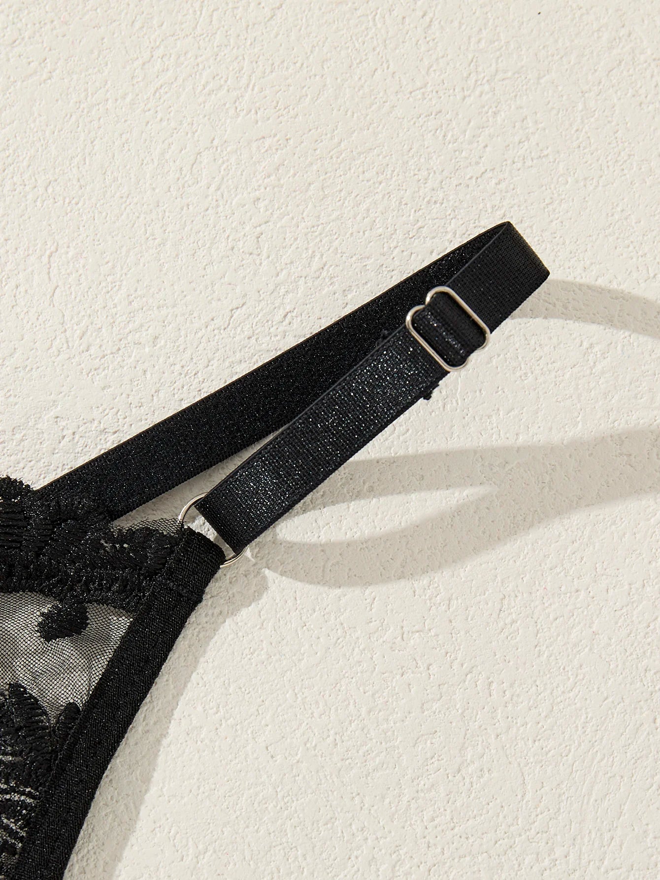 Ladies' wine-red countryside style wheat ear embroidery semitransparent nightgown - LKBA