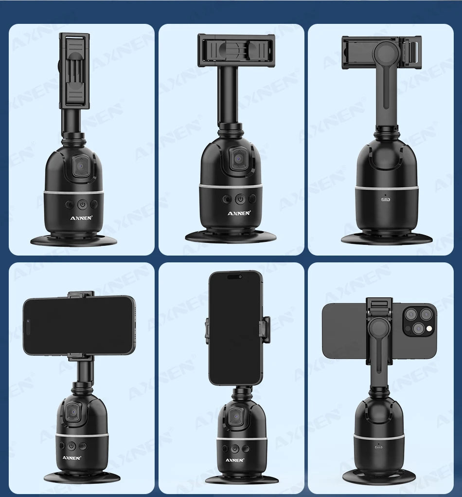 Auto Face Tracking Desktop Gimbal Intelligent Rotating Holder for Mobile Phone - Option Wireless Remote Selfie Smartphone Tripod - LKBA
