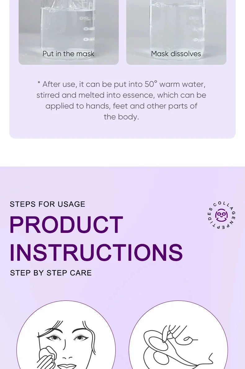 Collagen Anti-Wrinkle Facial Mask Anti-Aging Fade Fine Lines Firm Skin Moisturizing Brightening Smooth Skin Care Korean Cosmetics - LKBA