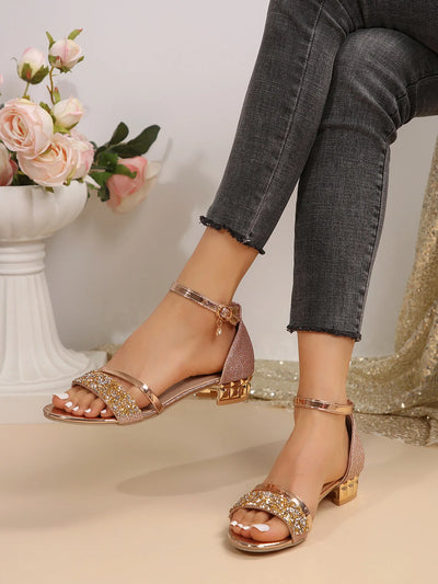2024 New Fashion Women's Sandals Gold and Silver Low Heel Casual Shoes Women Open Toe Summer Light Fashion Women's Shoes - LKBA