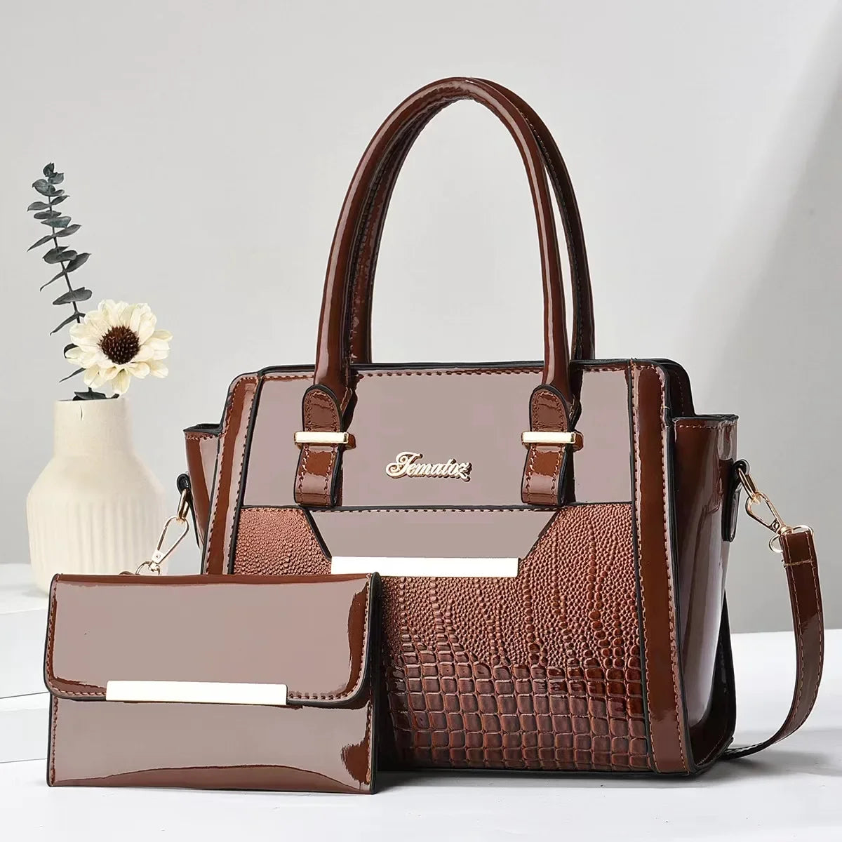 New Large Capacity Crocodile Print Handbag Mother Bag Women's Bag High Quality Shoulder Tote Bag - LKBA