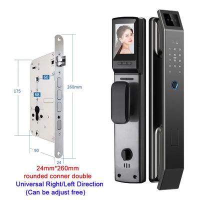 3D Face Recognition Unlock Digital Door Lock With Camera FIngerprint Password Unlock Keyless Electronic Door Lock - LKBA