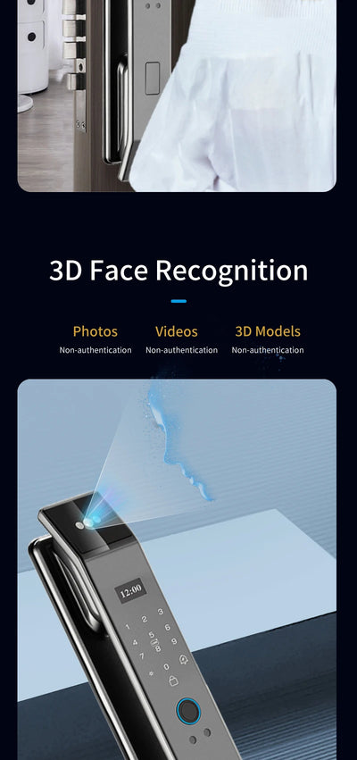 XSDTS Wifi Tuya APP Face Recognition Smart Door Lock with Camera Video Call Voice Intercom Digital Door Lock Automatic Door Lock - LKBA