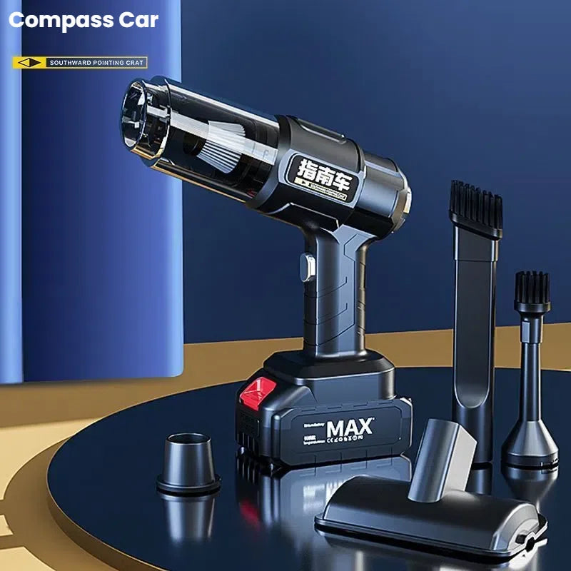 Car Vacuum Cleaner: Wireless Charging, High Suction Power, Dual-Use for Car and Home, Compact Handheld Mini Size for In-Car Use - LKBA