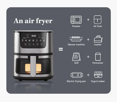 7L Electric Air Fryer Smart Multi-function Hot Convection Oven Deep Fryer Without Oil LED Touch Control - LKBA