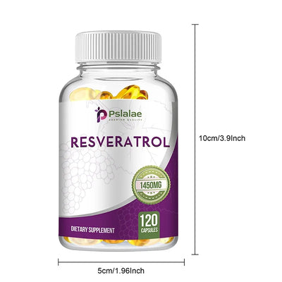 Trans Resveratrol - With Vitamin C, Green Tea, Grape Seeds - Anti-Aging, Antioxidants, Promote Skin Smoothness - 120 Capsules - LKBA