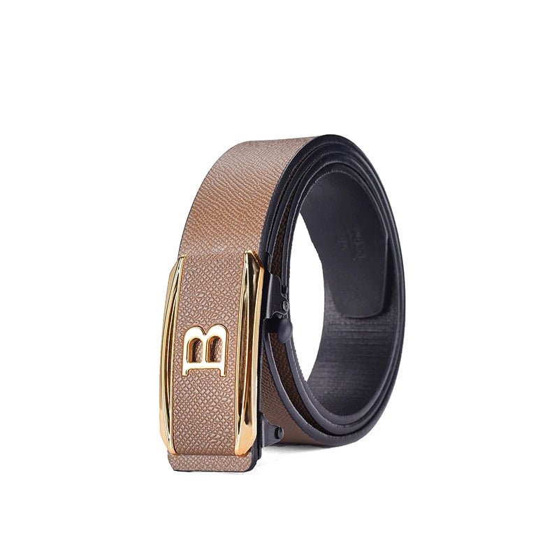 New Men's Toothless Automatic Buckle Belt - Casual & Business Versatile Waist Belt, Stylish & Trendy for Young Adults - LKBA
