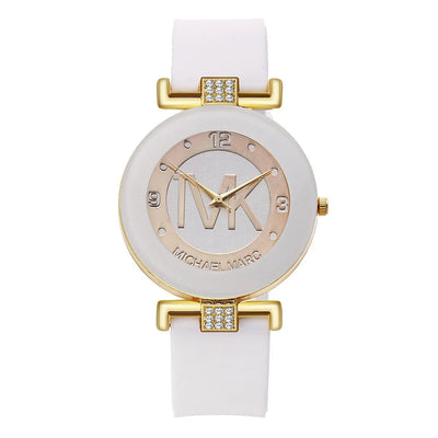 Fashion TVK Brand Women's Watch Simple Luxury Rhinestone Watch for Women Quartz Watch Casual Silicone Strap Ladies Clock - LKBA