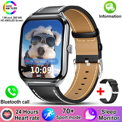 New For Xiaomi Ultra Thin Smart Watch Men 1.96" AMOLED 70+Sports Mode Health Monitor Bluetooth call Waterproof Smart Watch Woman - LKBA
