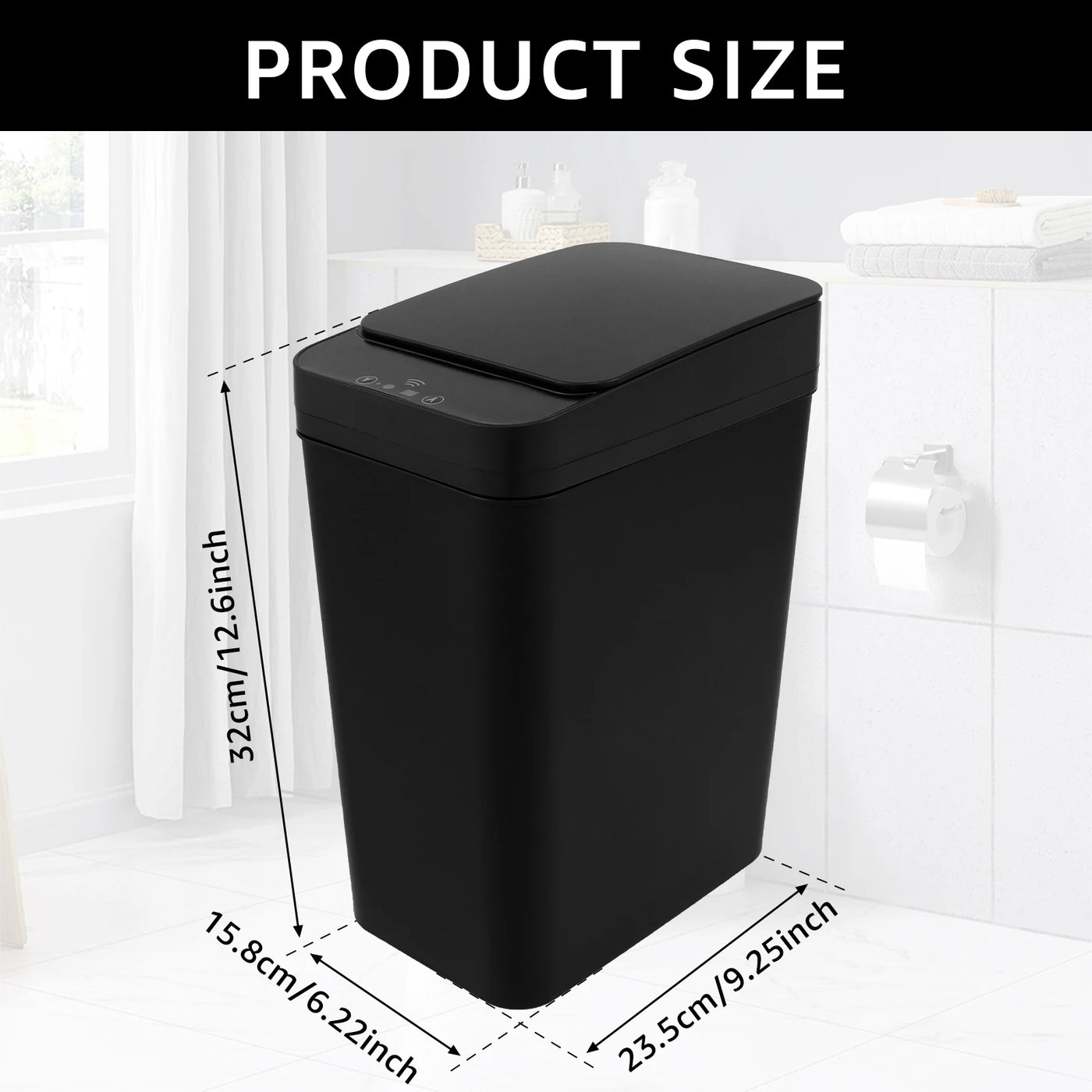Automatic Sensor Trash Can 12L Touchless Infrared Motion Sensor Smart Trash Can for Kitchen Bathroom Waterproof Wastebasket NEW - LKBA