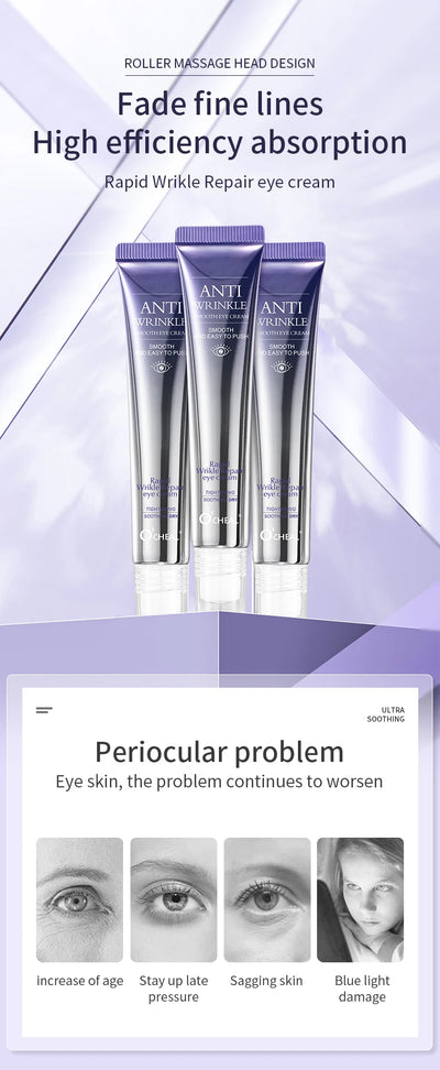 Anti-Wrinkle Anti Dark Circle Eye Cream Roller Massager Moisturizing Eye Bags Anti-Aging Hyaluronic Acid Eye Skin Care - LKBA