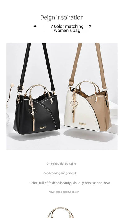Trendy High-end Feel Women's Shoulder Bag 2021 New Color Blocking Large Capacity Fashionable Single Shoulder - LKBA