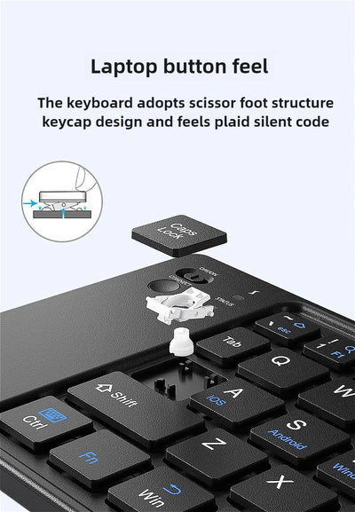 Mini Foldable Wireless Keyboard Slim Portable Bluetooth Keyboard Rechargeable Folding Keyboard - LKBA