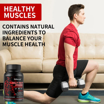 Belly Fat Burner for Men - Burn Belly Fat, Tighten Abs, Boost Muscle Growth, Caffeine Free - LKBA