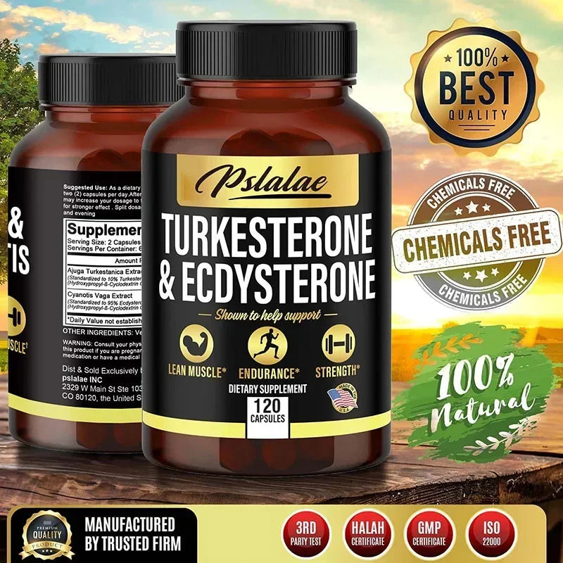 Turcosterone & Ecdysterone - 2-in-1 High Potency Turkesterone Supplement for Men & Women - Strength, Energy and Vitality - LKBA