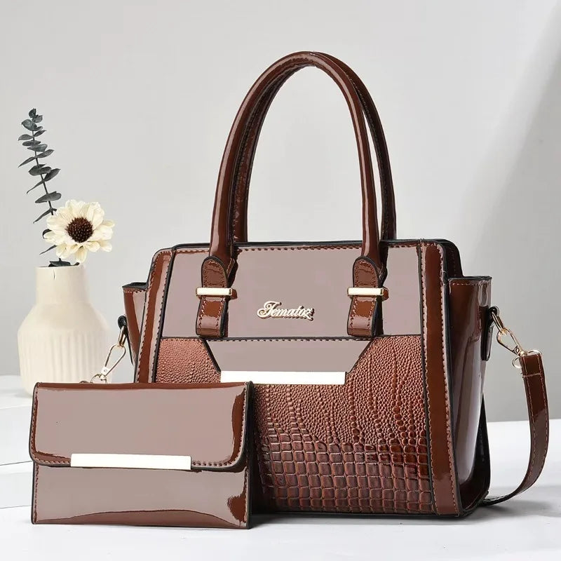 New Large Capacity Crocodile Print Handbag Mother Bag Women's Bag High Quality Shoulder Tote Bag - LKBA
