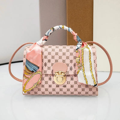 Vintageprinting 2022 New Style Single Shoulder Scarf Bag Small Square Casual Versatile Women's Bag Ultrafine Fiber Leather - LKBA