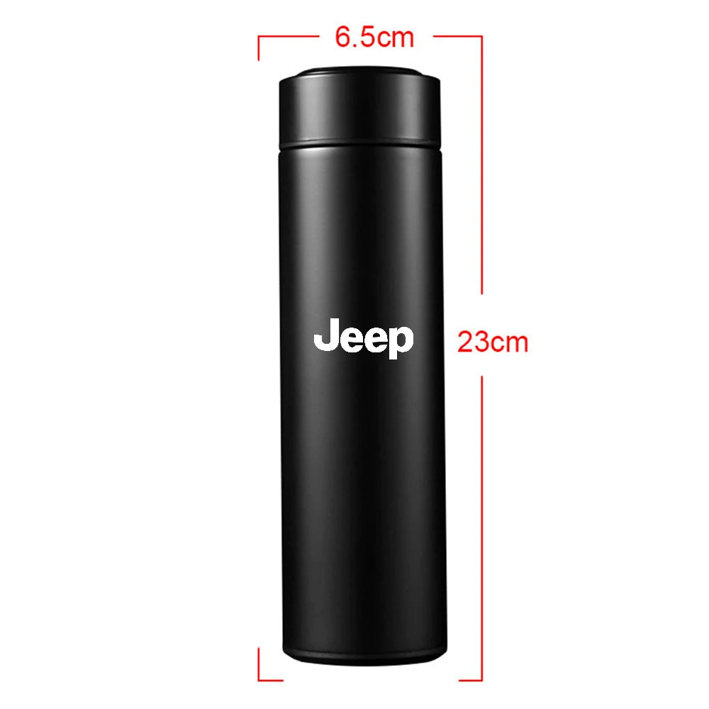 Car Stainless Steel Smart Thermos Mug Thermos LED Display Temperature For Jeep Renegade Patriot Wrangler Cherokee Compass Trail - LKBA