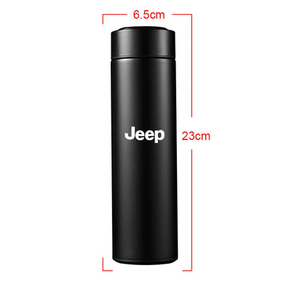 Car Stainless Steel Smart Thermos Mug Thermos LED Display Temperature For Jeep Renegade Patriot Wrangler Cherokee Compass Trail - LKBA
