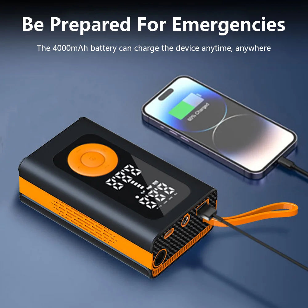 Wireless Car Inflator Pump 19 Cylinder 60CM Extended Air Tube Tire Inflator, Suitable for Cars/Motorcycles - LKBA