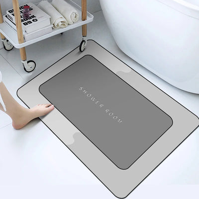 Super Absorbent Bathmat Quick Drying Bathroom Rug Non-Slip Entrance Doormat Floor Mats Toilet Carpet Bath - LKBA