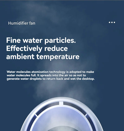 Mini Air Cooler Humidification Cooling USB Silent Timed Air Conditioning Fan Colorful Lights Night Light Led Screen 6 Wind Speed - LKBA