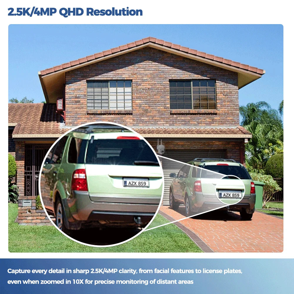 Solar Camera WIFI Outdoor Wireless Security Cam 2.5K Ultra Standby Time PIR Smart Light Color Night Vision AI Detect Battery Cam - LKBA