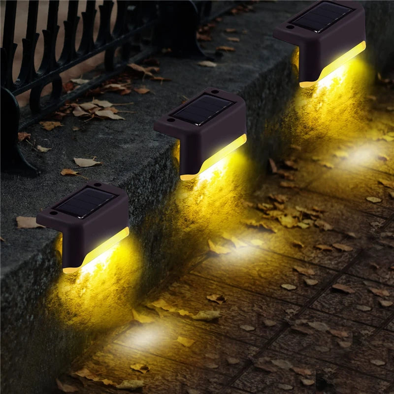 1-24PCS IP65 Waterproof Solar Garden Light Outdoor LED Solar Power Deck Lamps for Railing Stairs Step Fence Yard Patio Pathway - LKBA